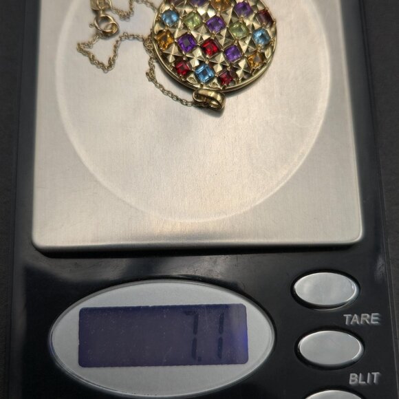 18 Inch Gold Over Sterling Silver Topaz Garnet Peridot Citrine Necklace A6270 - Picture 8 of 8